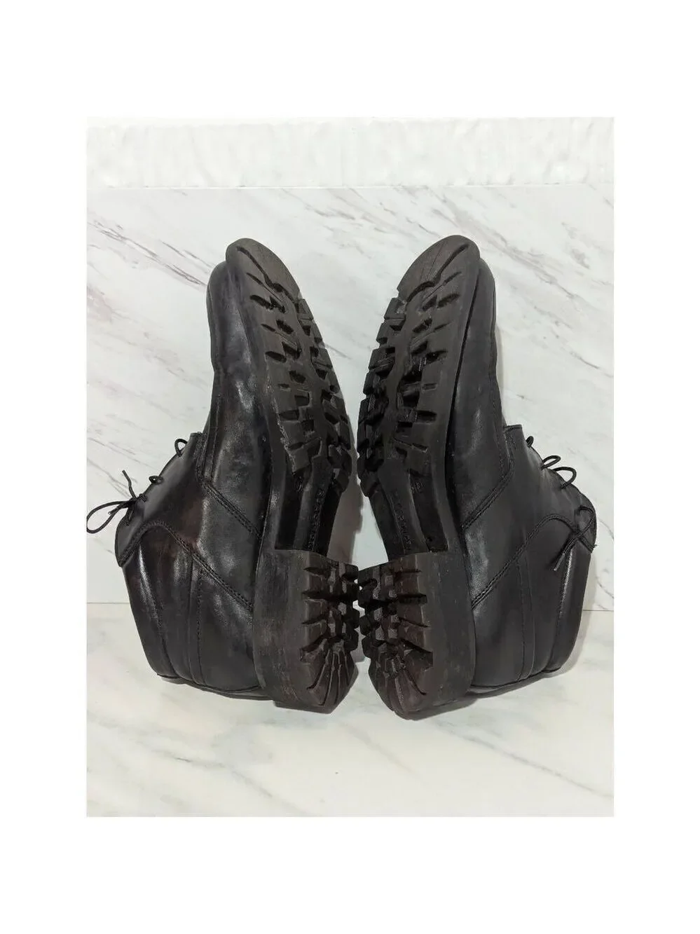 Kenneth Cole Reaction Men's Black Solid Leather High-Top Dress Shoe Size 8
